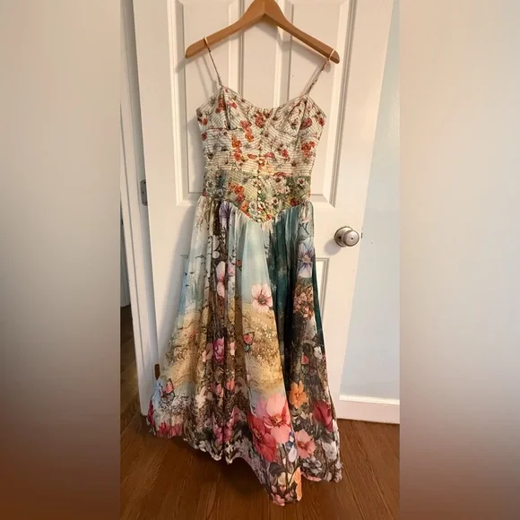 Anthropologie The Muse Basque-Waist Midi Dress Size S - Picture 3 of 7